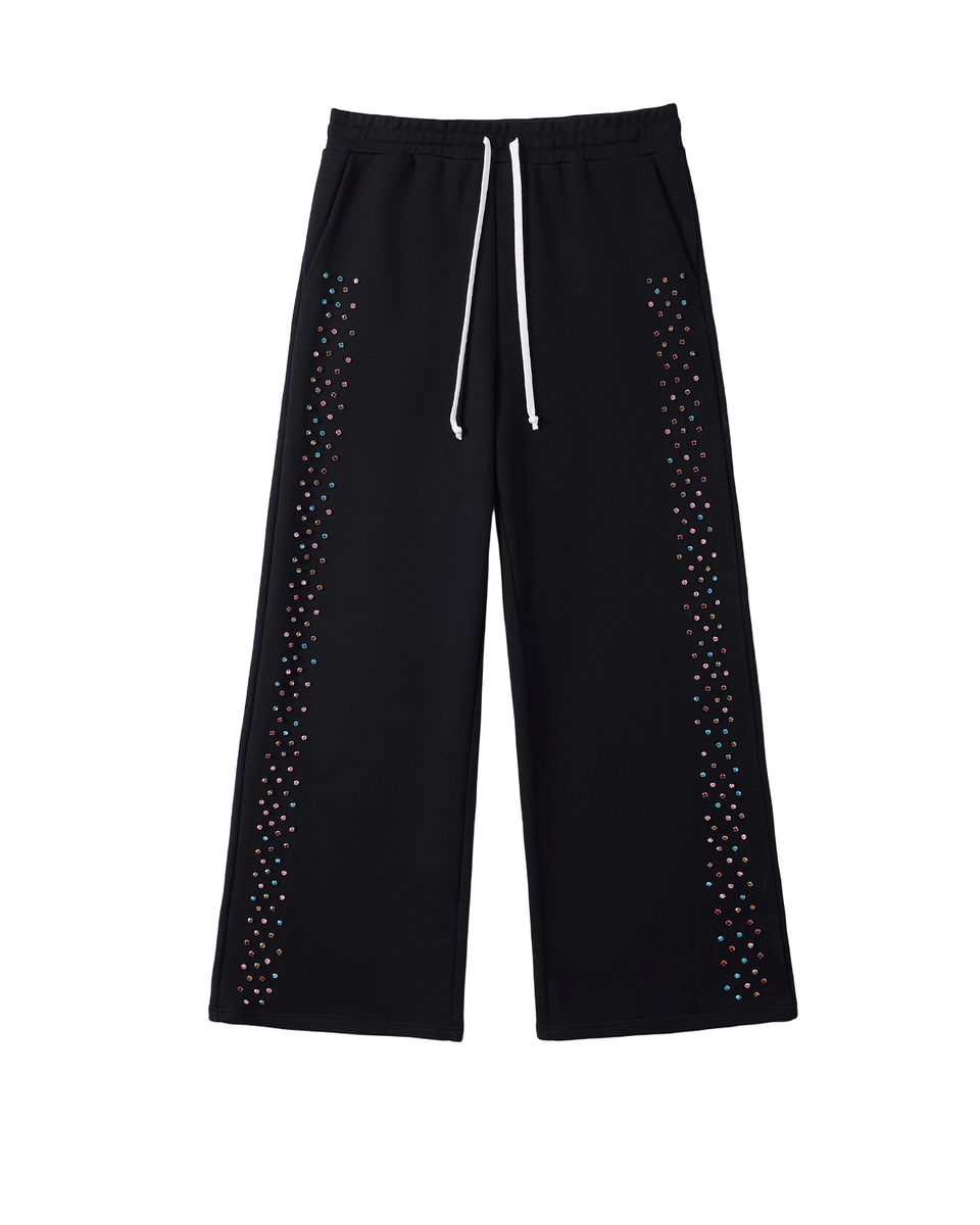 AZVA - CRYSTAL CACTUS Sweat Pants - Black