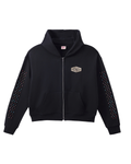 AZVA - CRYSTAL CACTUS ZIP HOODIE - Black