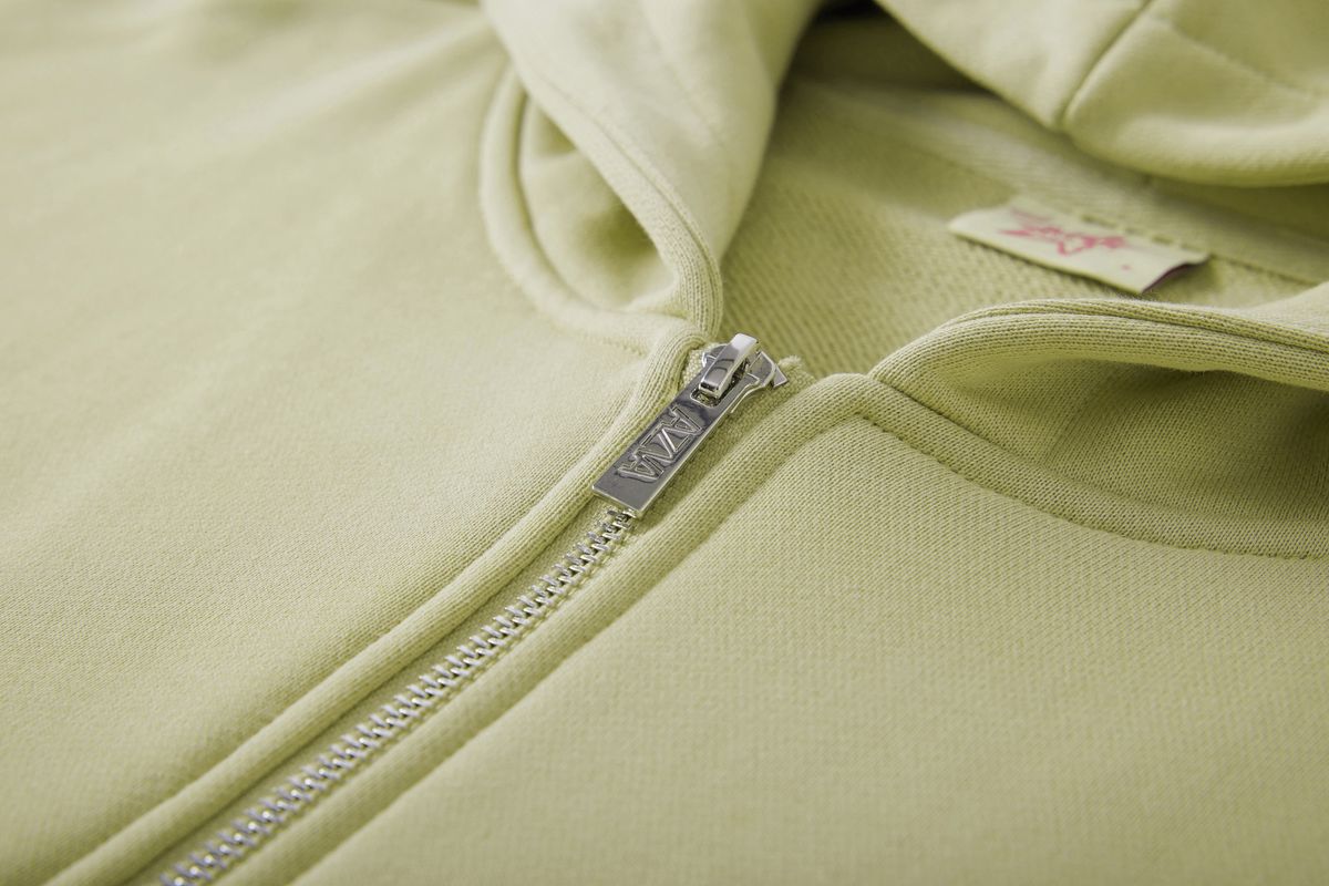 AZVA - CRYSTAL CACTUS ZIP HOODIE - SAGE