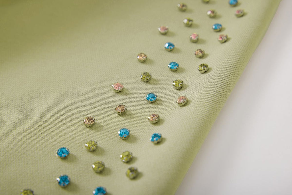 AZVA - CRYSTAL CACTUS ZIP HOODIE - SAGE