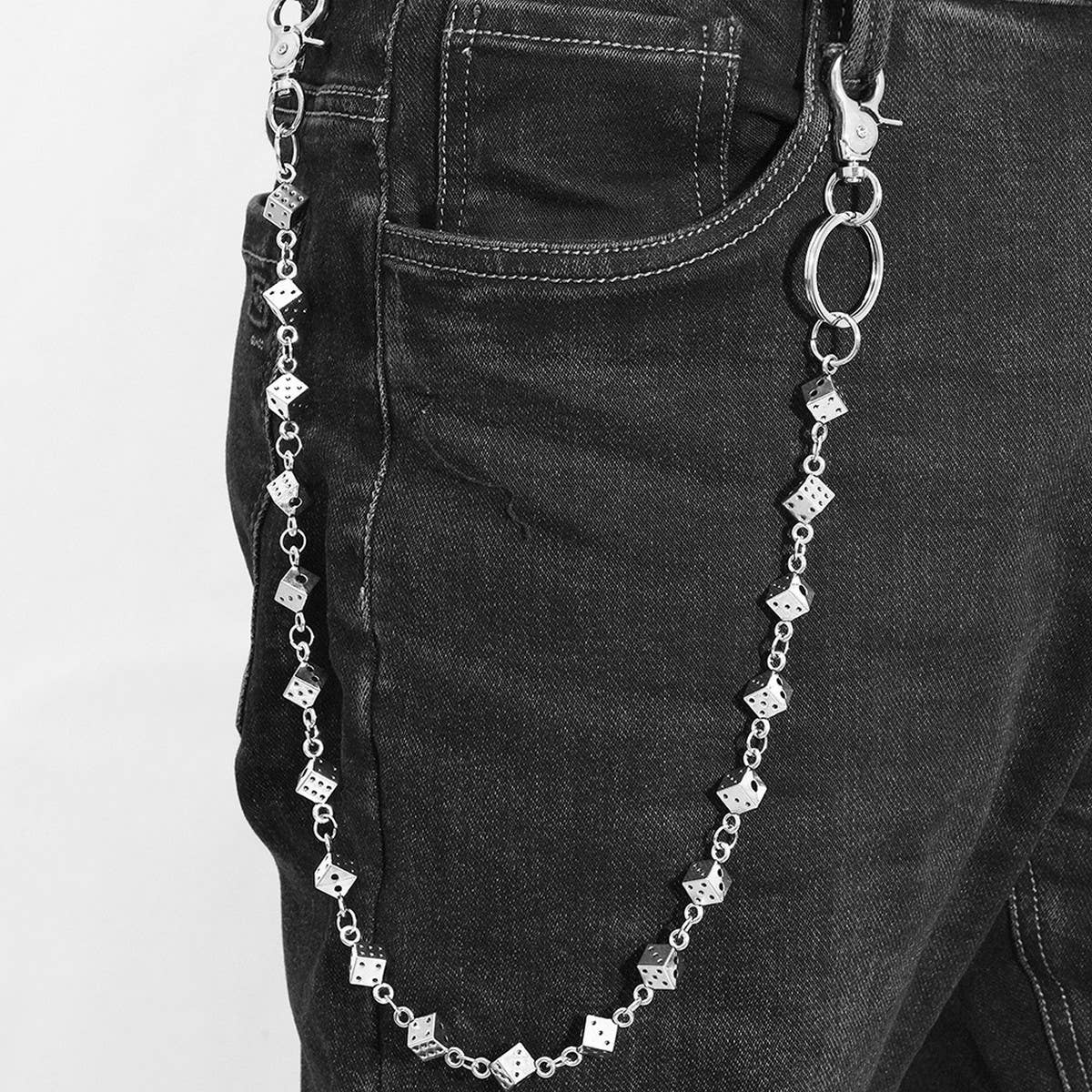 HIP-HOP PUNK STYLE METAL DICE PANTS CHAIN_CWMM4872