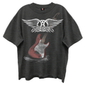 Giant Vintage Aerosmith Guitar Wings Vintage Black Enzyme Washed T-Shirt