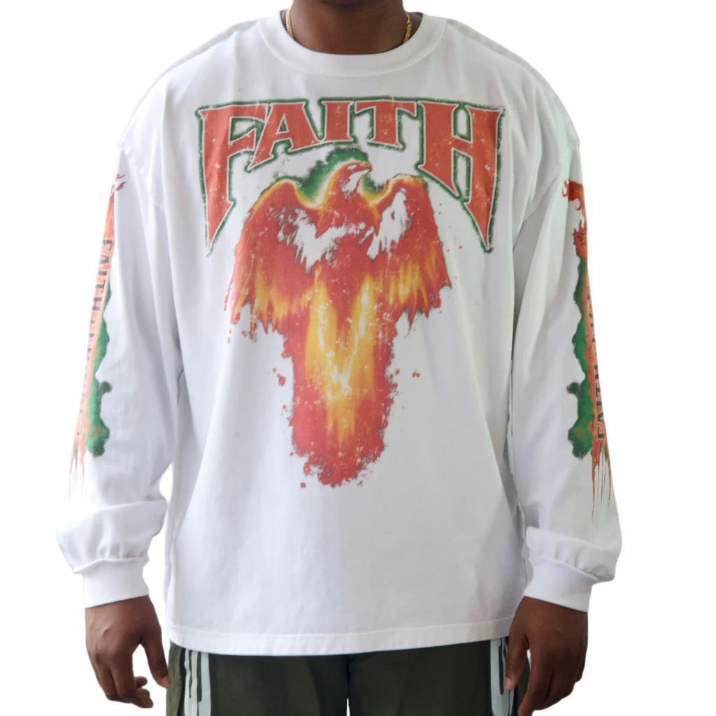 Faith & Figures - From The Ashes Long Sleeve Shirt // White