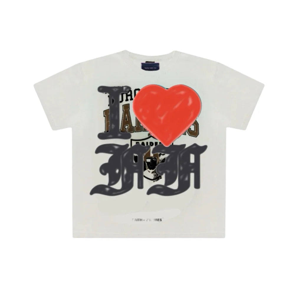 Faith & Figures -I Heart FF T-Shirt // Vintage White