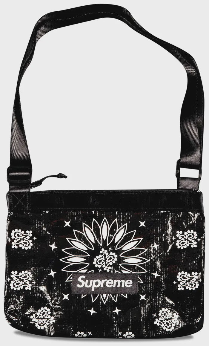 Supreme Bandana Tarp Side Bag Black