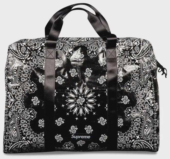 Supreme Bandana Tarp LargeDuffle Bag Black