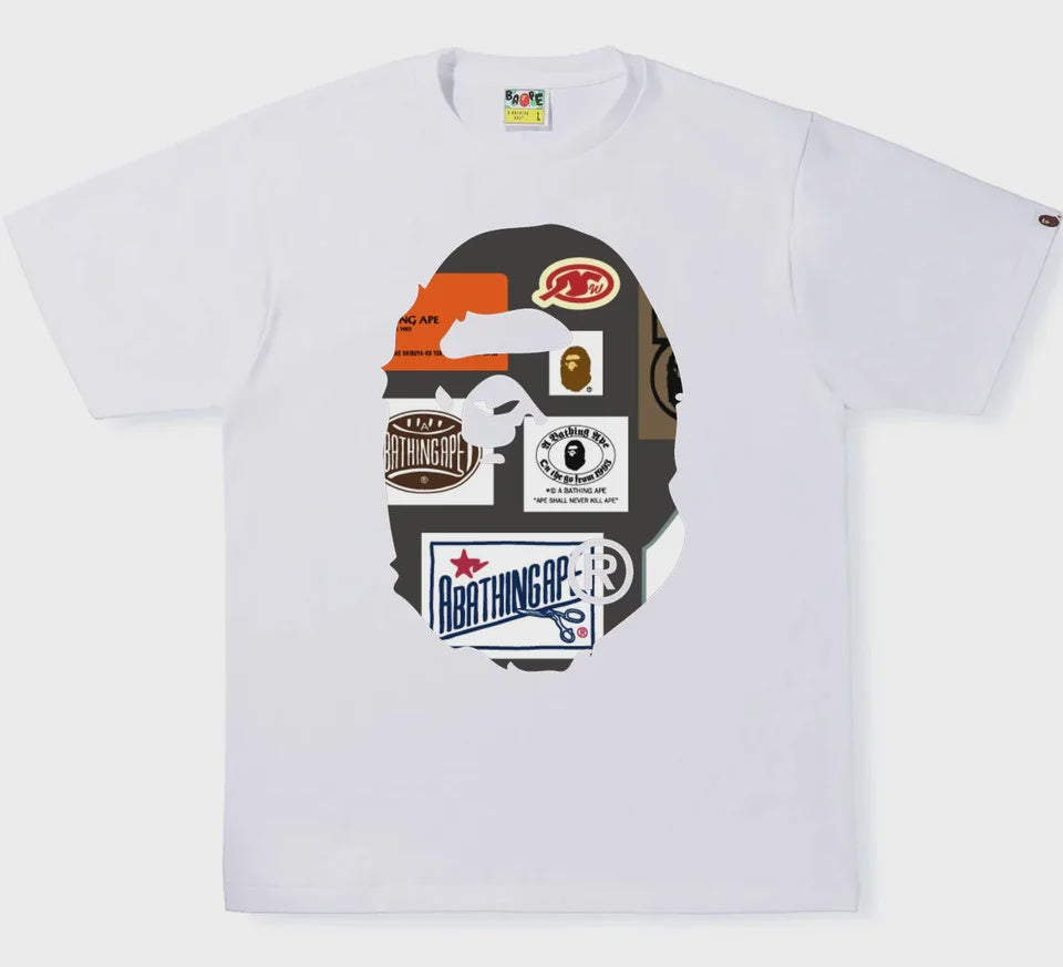 Bape Multi Logo Label Big Ape Head Shirt