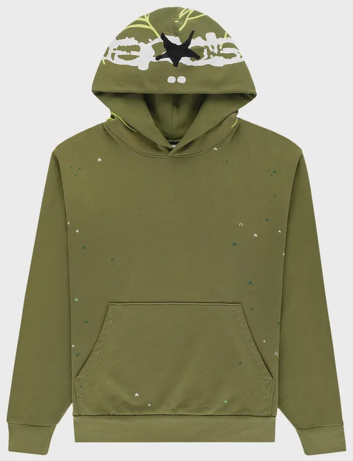 Sp5der Heavy Web Hoodie 'Olive'
