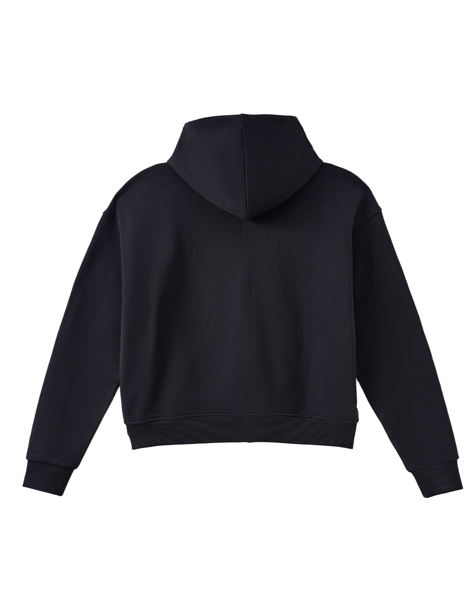 AZVA - CRYSTAL CACTUS ZIP HOODIE - Black
