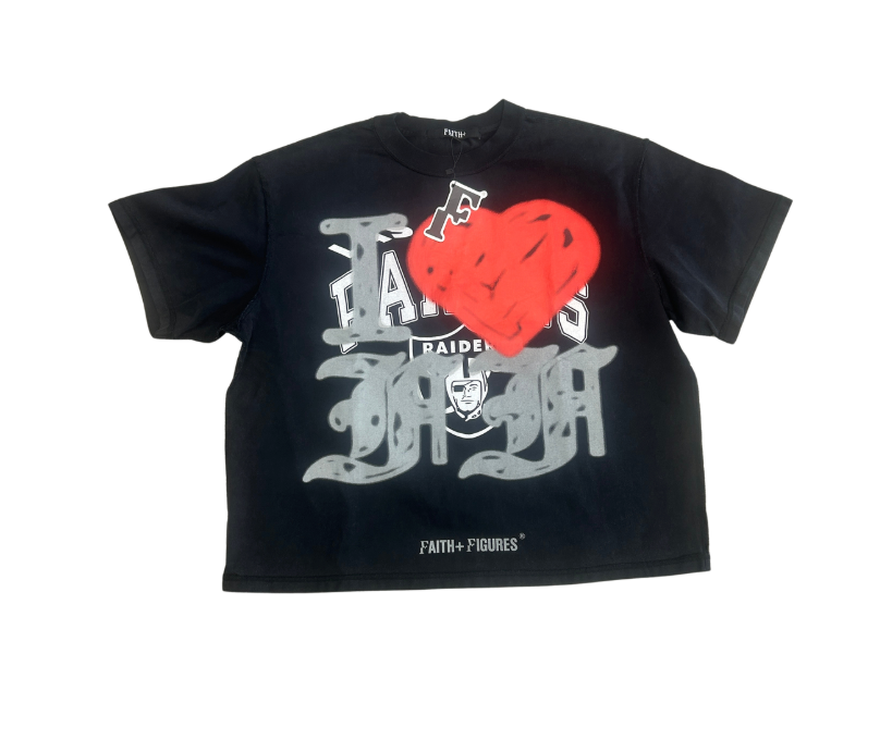 Faith & Figures -I Heart FF T-Shirt // Vintage Vintage Black