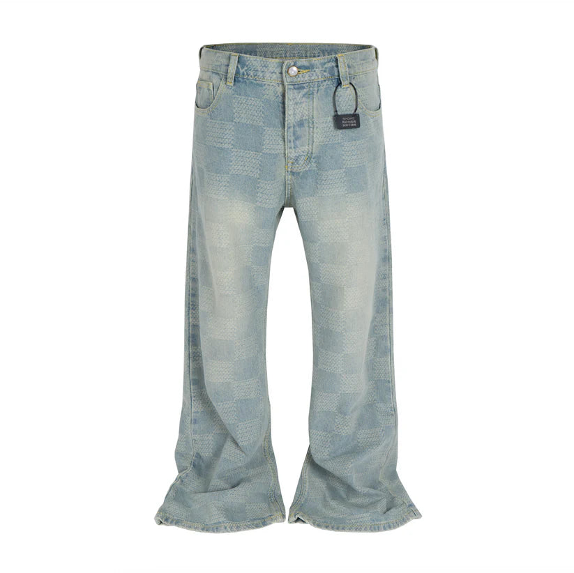 Undevoloped Jeans - AZUL CHECKERED FLARE DENIM