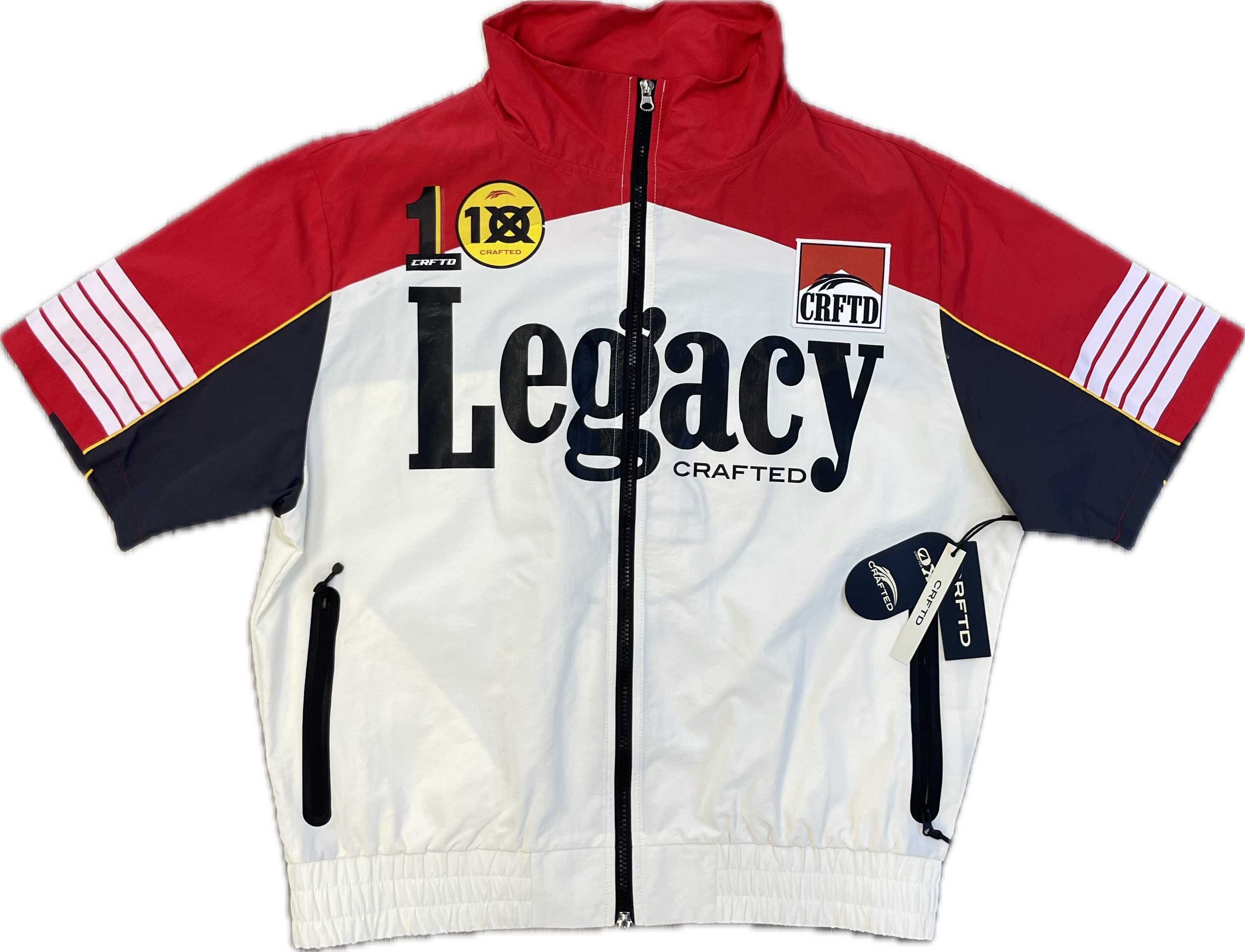 CRFTD: Wind Breaker Top - White / Grey / Red