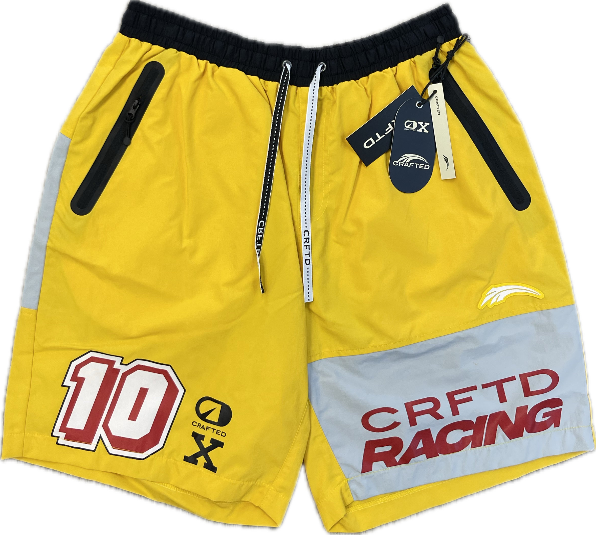 CRFTD: Wind Breaker Shorts- Yellow  / Black / Red