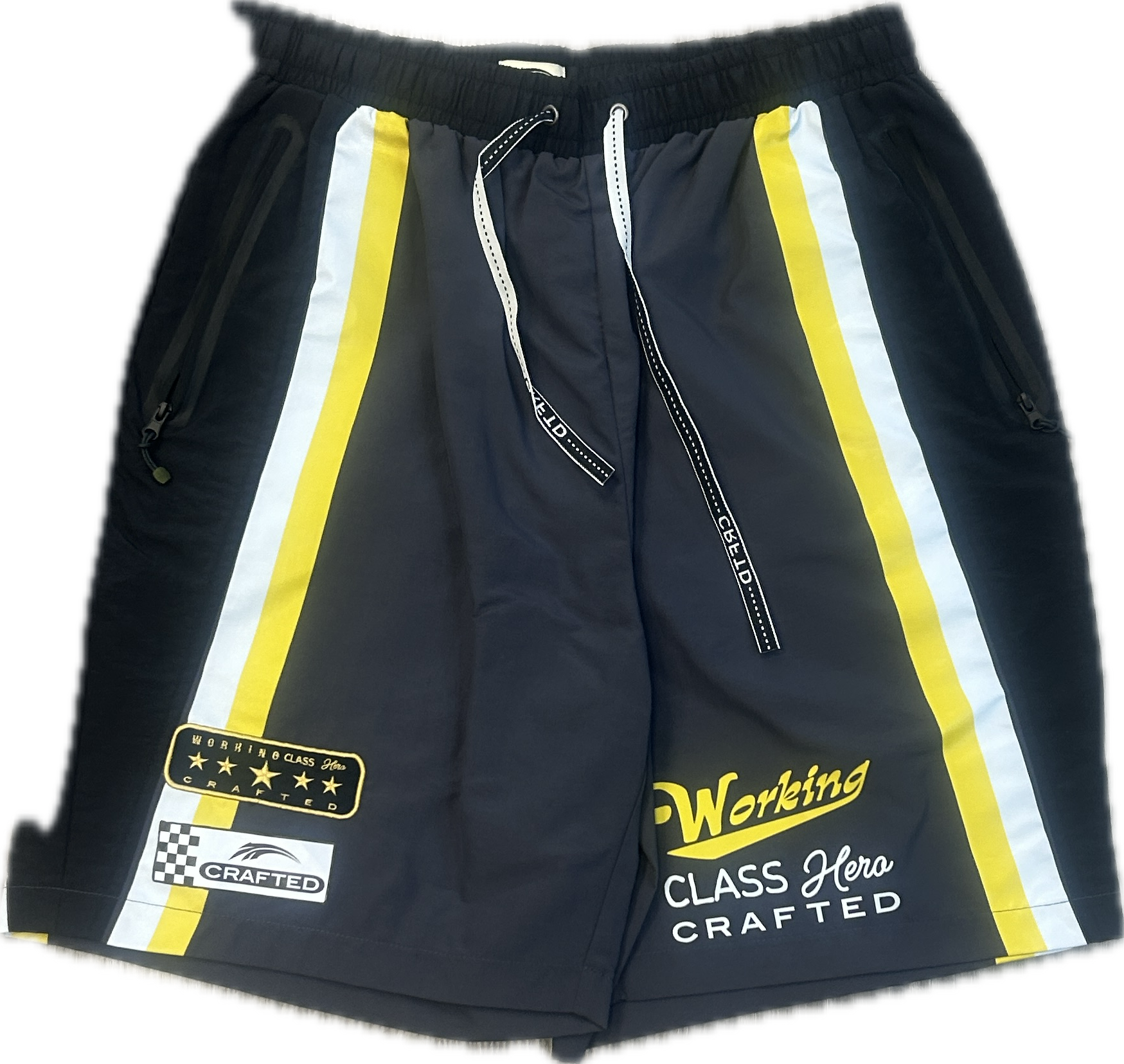 CRFTD: Wind Breaker Shorts- Yellow  / Black / Grey