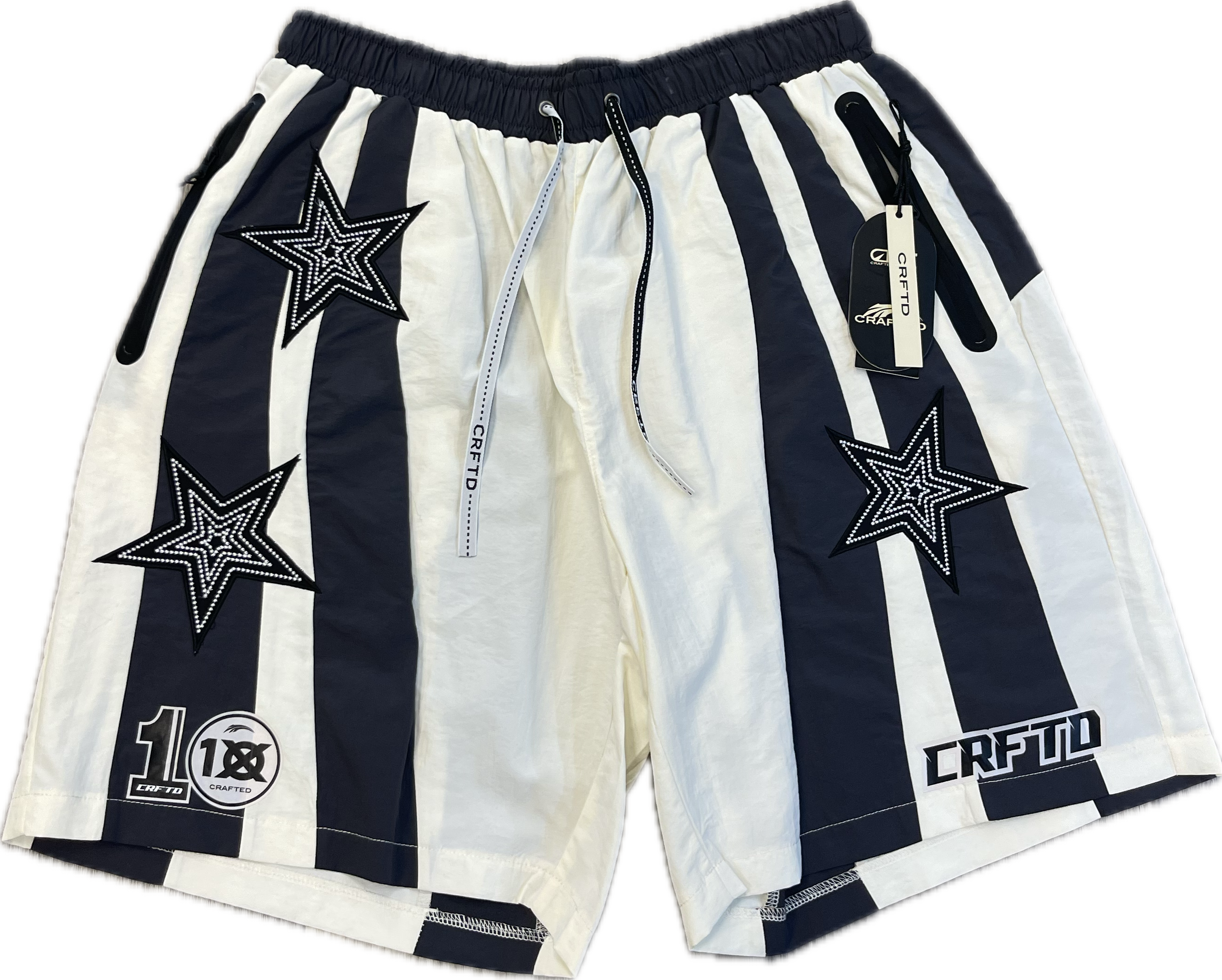 CRFTD: Wind Breaker Shorts - White / Grey / Black