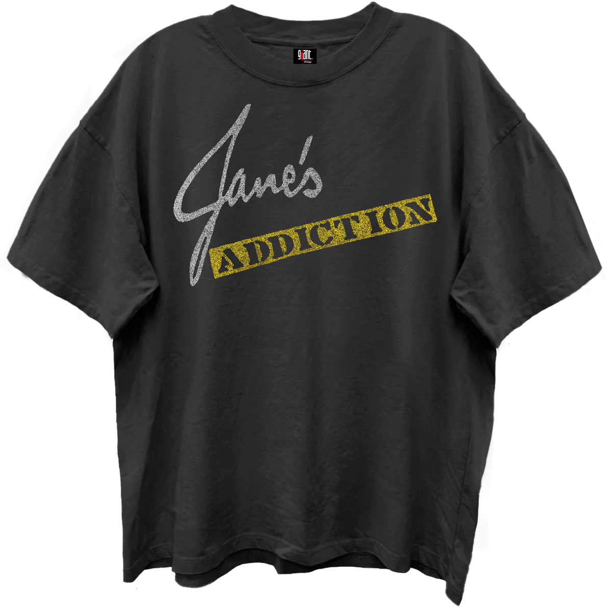 JANES ADDICTION LOGO COLLAGE FRT/BK VINTAGE BLACK ENZYME WASH T-SHIRT/GIANT VINTAGE