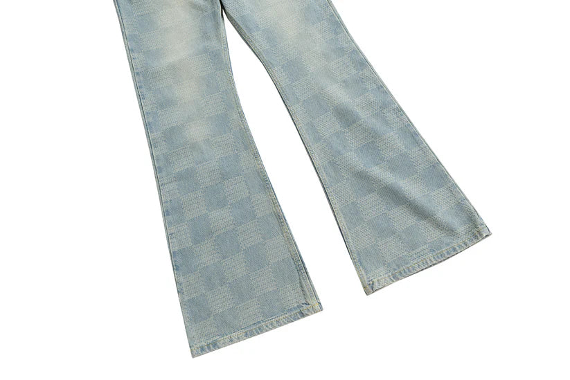 Undevoloped Jeans - AZUL CHECKERED FLARE DENIM