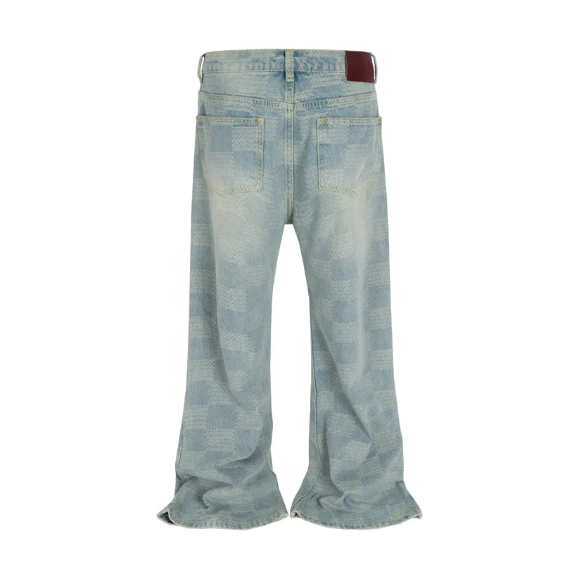 Undevoloped Jeans - AZUL CHECKERED FLARE DENIM