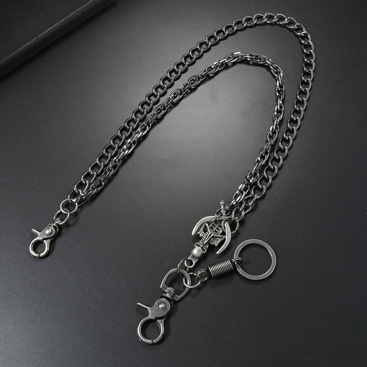 PUNK SKULL PENDANT MULTI-LAYERED TROUSER CHAIN_CWMM4878