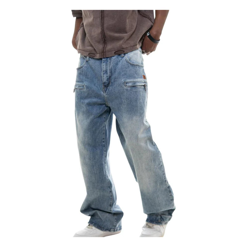 Omavi Mens Denim Baggy Jeans dark blue denim jeans