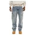 Omavi Mens Denim Swerve Baggy Jeans dark blue denim jeans